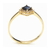 Anillo Oro Amarillo 18 Kts Diamantes y Zafiro Azul Natural ANDZ256 - La Peregrina - Joyas y Relojes
