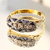 Anillo Oro Amarillo 18 Kts Zafiros Azules y Diamantes ANDZ182 - tienda online