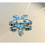 Dije y Cadena ORO 18 Kts y Diamantes y Topacios Azules DCDT004 - tienda online