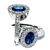 Aros Oro Blanco 18 Kts con Diamantes y Zafiros Azules Naturales ARDZ042 - comprar online
