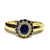 Anillo Oro Amarillo 18 Kts Diamantes y Zafiros Azules ANDZ261 - tienda online