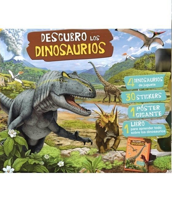 Descubro los dinosaurios (libro+stickers+juguetes+poster)