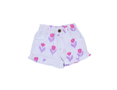 Short volado tulipan rosa fdo blanco