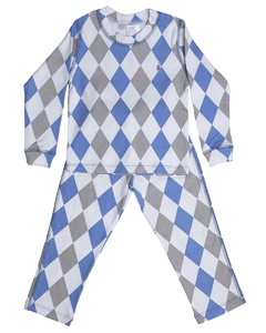 Pijama 2 piezas/ Rombos azules - comprar online