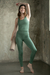 Calza larga, cintura alta, color verde, sportwear, marca Sidonia