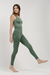 Calza larga, cintura alta, color verde, sportwear, marca Sidonia