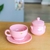 Plato redondo de té ROSA - tienda online