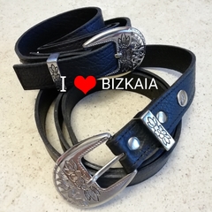 BIZKAIA - Cinturón con hebilla calada en niquel - 3 y 4cm