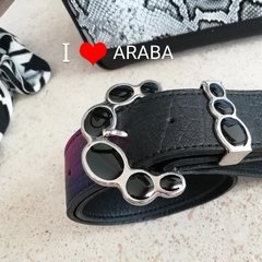 ARABA - Cinturón con hebilla en niquel y resina - 4cm