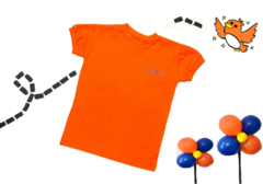 camiseta baby look m/c laranja