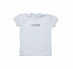 camiseta baby look m/c branca - comprar online