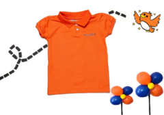 camisa polo baby look laranja