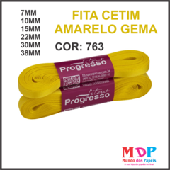 FITA CETIM SIMPLES CF009 38MM COR 763 AMARELO GEMA Peca 10 metros