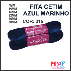 FITA CETIM SIMPLES CF009 38MM COR 215 AZUL MARINHO Peca 10 metros