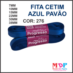 FITA CETIM SIMPLES CF007 30MM COR 276 AZUL PAVAO Peca 10 metros