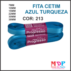 FITA CETIM SIMPLES CF009 38MM COR 213 AZUL TURQUESA Peca 10 metros