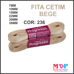 FITA CETIM SIMPLES CF007 30MM COR 236 BEGE Peca 10 metros