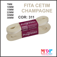 FITA CETIM SIMPLES CF009 38MM COR 311 CHAMPAGNE Peca 10 metros