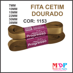 FITA CETIM SIMPLES CF009 38MM COR 1353 DOURADO Peca 10 metros