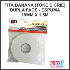 FITA ADESIVA DE ESPUMA DUPLA FACE 19MM X 1,5M ( FITA BANANA TOKE E CRIE ) C / 5 UND