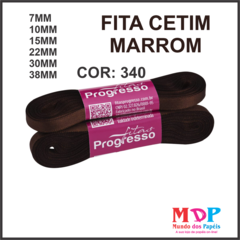 FITA CETIM SIMPLES CF007 30MM COR 340 MARROM CAFE Peca 10 metros