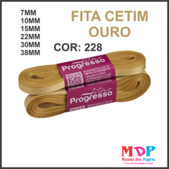 FITA CETIM SIMPLES CF009 38MM COR 228 OURO Peca 10 metros