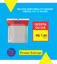 PALITOS PARA PIRULITO GRANDE - CRISTAL PCT C/ 50 UND 28CM - comprar online