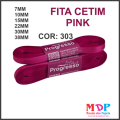 FITA CETIM SIMPLES CF001 7MM COR 303 PINK Peca 10 metros