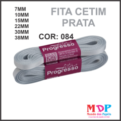 FITA CETIM SIMPLES CF005 22MM COR 084 PRATA Peca 10 metros