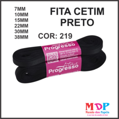 FITA CETIM SIMPLES CF009 38MM COR 219 PRETO Peca 10 metros