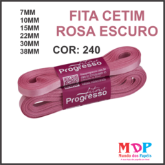 FITA CETIM SIMPLES CF009 38MM COR 240 ROSA ESCURO Peca 10 metros