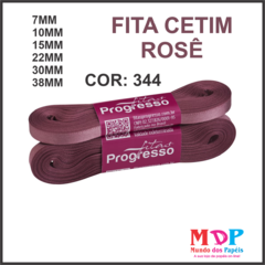 FITA CETIM SIMPLES CF009 38MM COR 344 ROSE Peca 10 metros