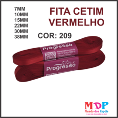 FITA CETIM SIMPLES CF001 7MM COR 209 VERMELHO Peca 10 metros