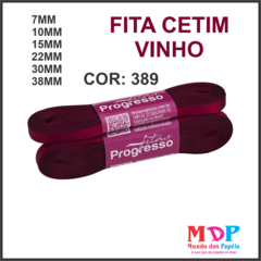 FITA CETIM SIMPLES CF009 38MM COR 389 VINHO Peca 10 metros