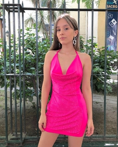 VESTIDO NAIA BUCHE STRASS TAJO FUCSIA en internet