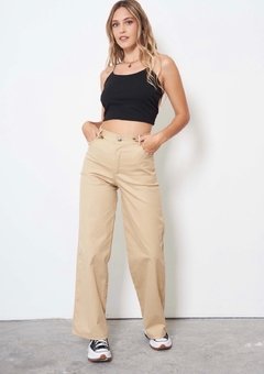 PANTALON MONACO GABARDINA BEIGE - Vikita Store