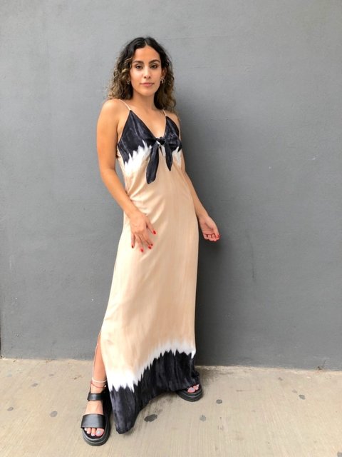 VESTIDO BATIK NUDO LARGO BEIGE Vikita Store