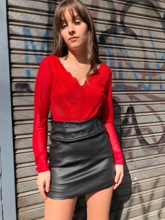 SKORT DAKOTA CUERINA NEGRO - tienda online