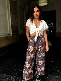 PALAZZO CORTO PRINT AZUL Comprar en Vikita Store