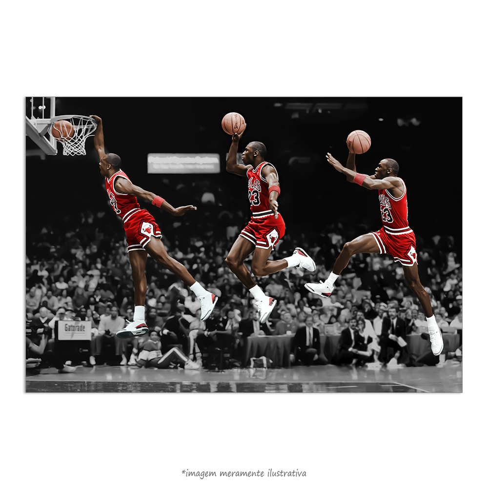 Poster Michael Jordan Ilustração Slam Dunk - Chicago Stadium 1988