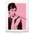 Poster Audrey Hepburn com Fundo Rosa - comprar online