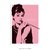 Poster Audrey Hepburn com Fundo Rosa - QueroPosters.com