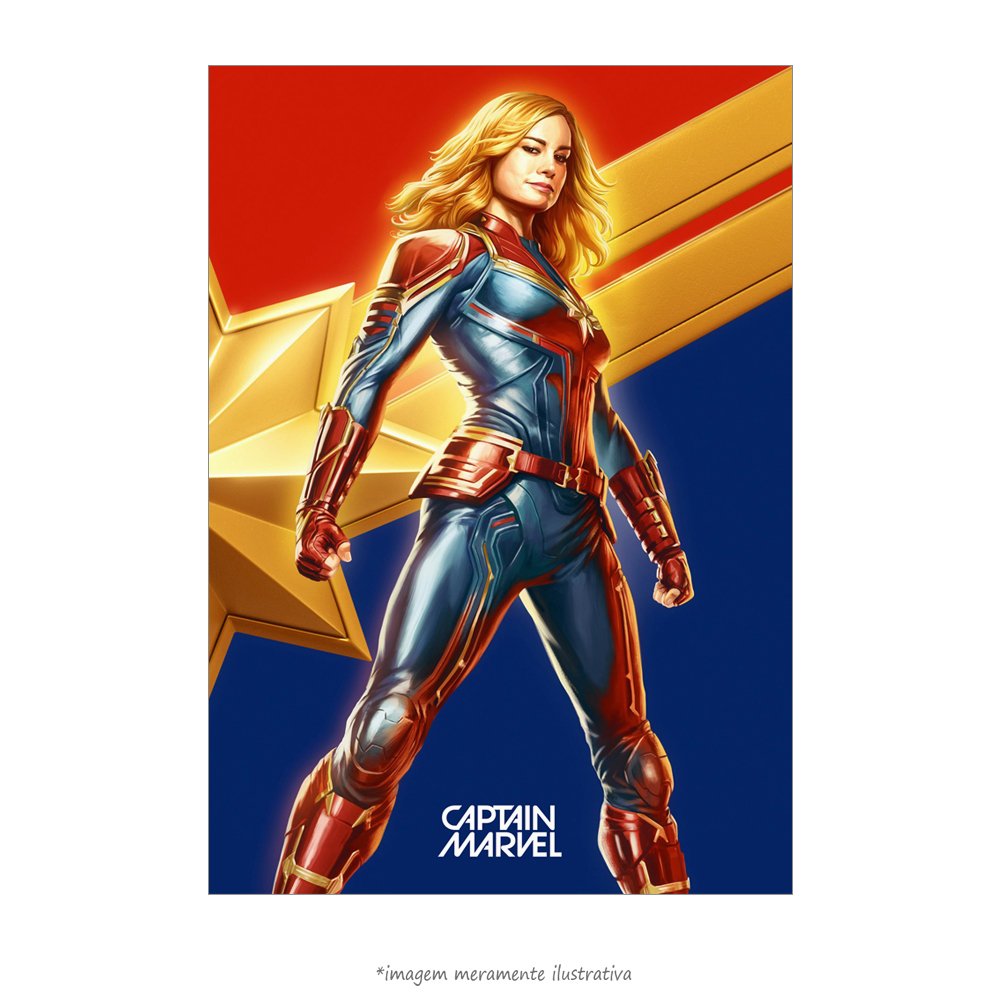 Poster Capitã Marvel - Arte II, no QueroPosters.com