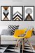 Conjunto 3 Quadros Gold Printable Geometric