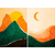 Quadro Montanha e o rio e colinas sol lua - Estilo de corte de papel - Kit com 2 Quadros - comprar online