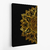 Quadro Mandala de luxo abstrato Dourado em fundo preto Lado Esquerdo na internet