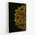Quadro Mandala de luxo abstrato Dourado em fundo preto Lado Esquerdo - loja online