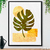 Quadro Arte abstrata de plantas ouro botânica fundo branco -vs01