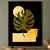 Quadro Arte abstrata de plantas ouro botânica fundo preto -vs01