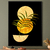 Quadro Arte abstrata de plantas ouro botânica fundo preto -vs02